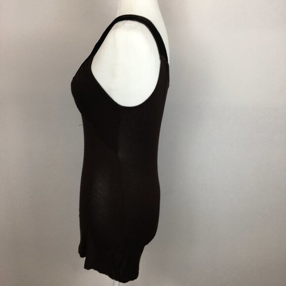 Rebecca Beeson Tank Top Chocolate Brown V-Neck - Picture 3 of 7